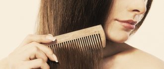 Girl combing her hair extensions