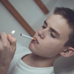 Smoking teenager