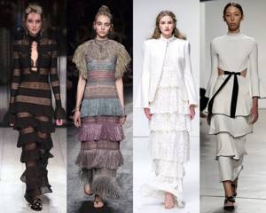модный фасон платья 2020: многоярусные платья