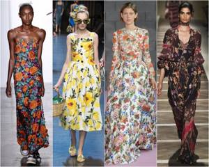 модный фасон платья 2020: платья с цветочным узором