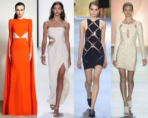 модный фасон платья 2020: платья с вырезами