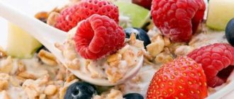 Beauty salad with oatmeal for breakfast Photo