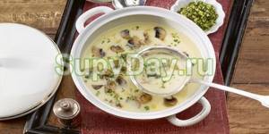 Суп из белых сушёных грибов и сыра