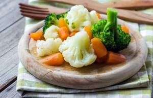 Выход из суповой диеты при помощи отварных овощей