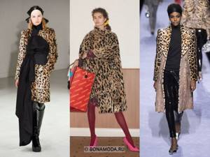 Женские пальто весна-лето 2020 - леопардовые пальто из меха и кожи