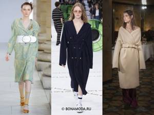 Женские пальто весна-лето 2020 - Расслабленные пальто с запахом