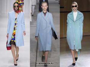 Женские пальто весна-лето 2020 - Светлые пастельно-голубые пальто