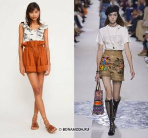 Женские шорты весна-лето 2018 - Модные шорты с завышенной талией